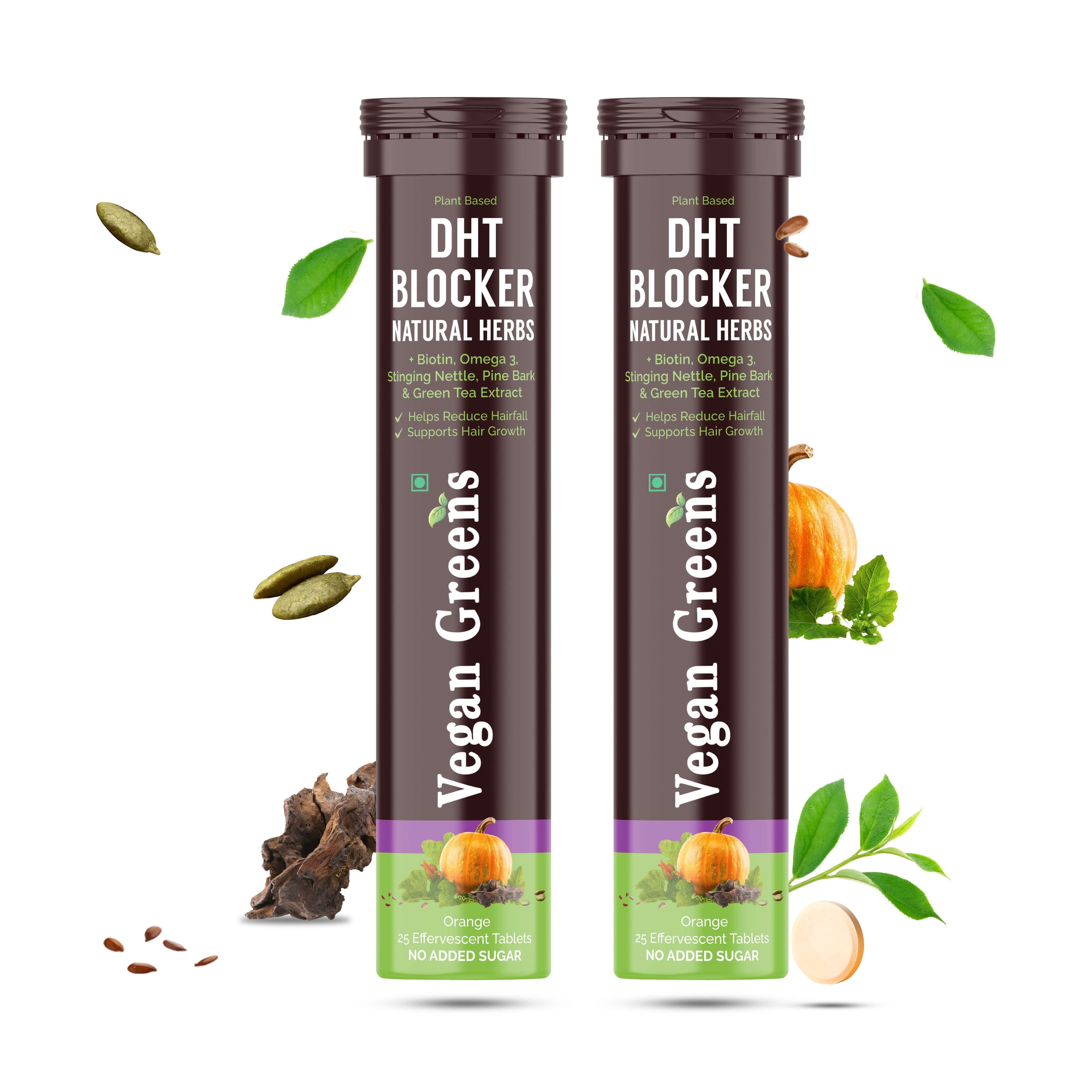 Plant Based DHT Blocker With Biotin, Omega 3, Stinging Nettle, Pine Bark, Green Tea. For Hair Growth, Hair Fall Control, Healthy Hair For Men & Women