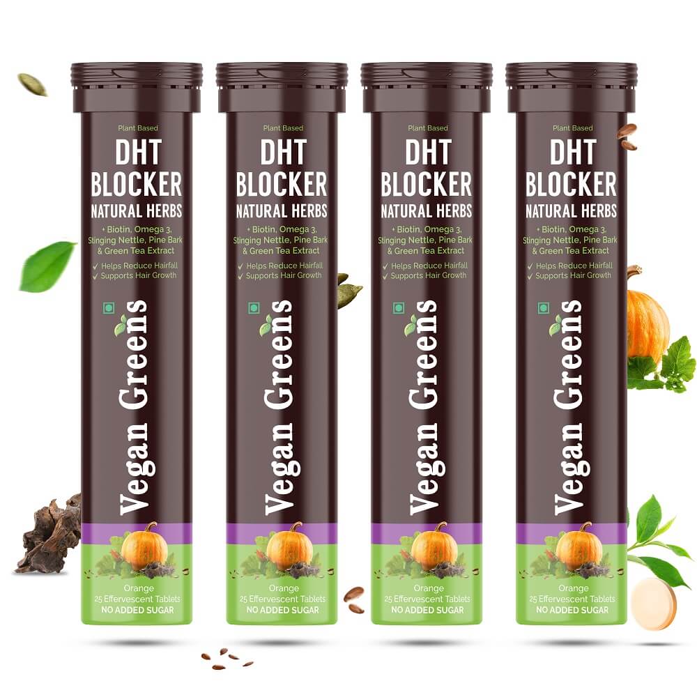 Plant Based DHT Blocker With Biotin, Omega 3, Stinging Nettle, Pine Bark, Green Tea. For Hair Growth, Hair Fall Control, Healthy Hair For Men & Women