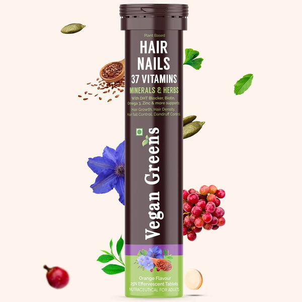 Hair & Nails Vitamins with DHT Blocker, Biotin, Omega 3, Zinc. 37 Key Ingredients. For Hair Growth, Hair Loss Control, Stronger Nails. For Men & Women