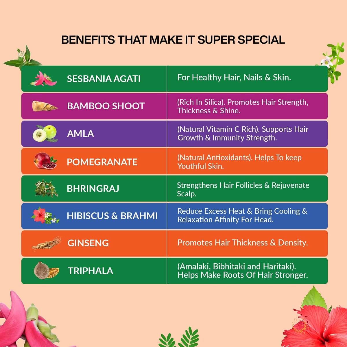 Natural Plant Biotin (10,000+ mcg Sesbania Agati, Bamboo Shoot, Triphala, Amla, herbs & More) For Stronger Hair & Healthy Scalp