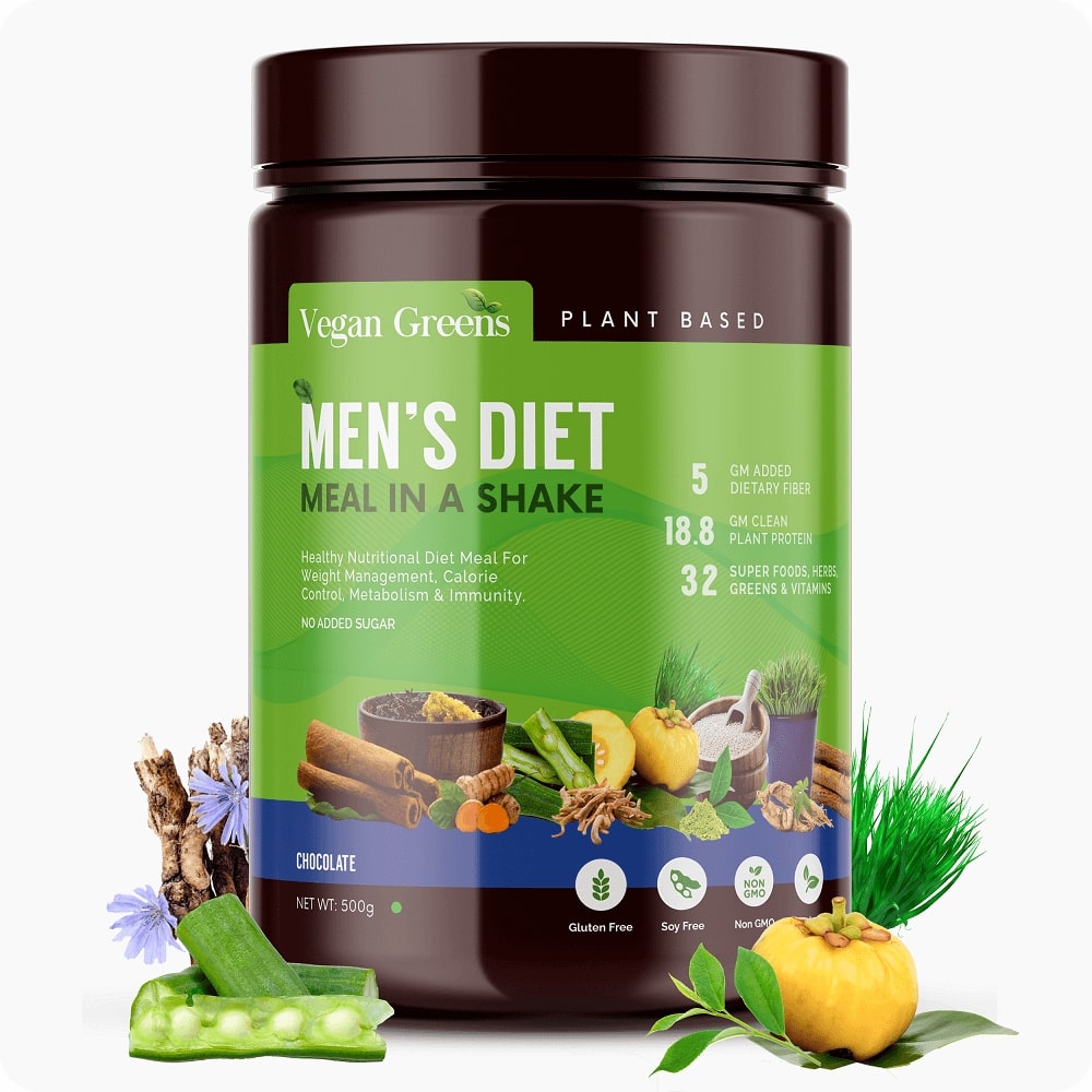 Men Diet All In One Meal in a Shake With Ayurvedic Herbs- Healthy Meal Replacement Shake For Weight Management, Calorie Control Metabolism & Immunity